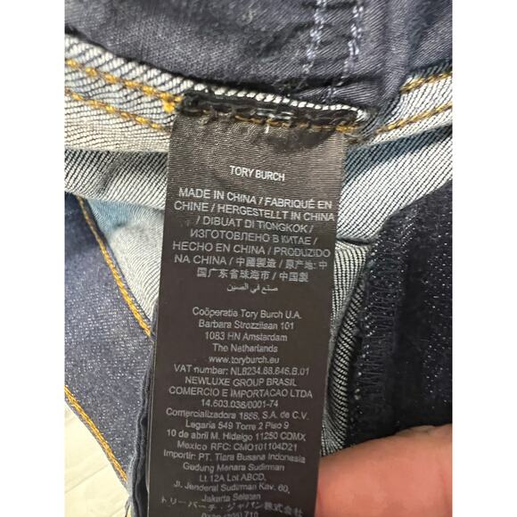 Tory Burch Straight Leg Jeans Dark Wash 27 - Picture 8 of 12
